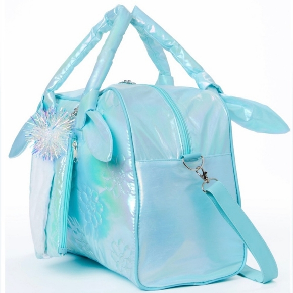 NWT! Wonder Nation Girls Iridescent Blue Floral Weekender Duffle Bag 5Pc Set - Picture 3 of 6